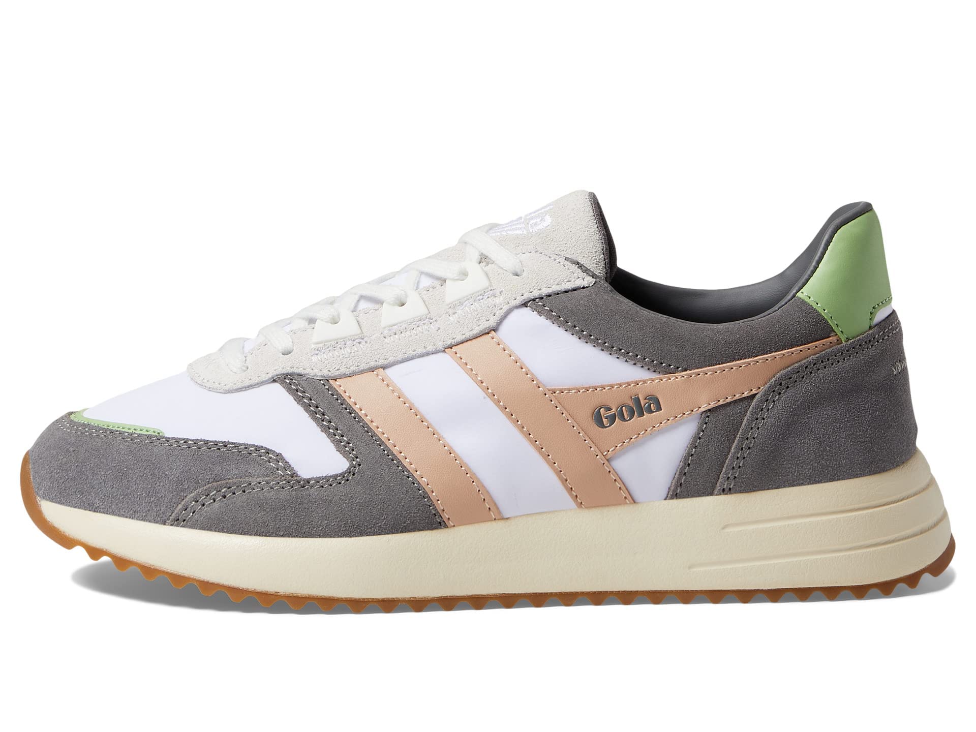 Gola Women's Chicago Sneaker, White Pearl Pink Patina Green, 4 UK