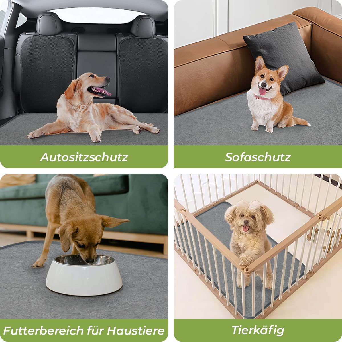 Empapadores para Perros Pequeños, 122 cm x 122 cm Almohadillas de Entrenamiento Lavables para Perros, Reutilizables, Antideslizantes, Superabsorbentes, Almohadillas para Cachorros, Gatitos, Cobayas