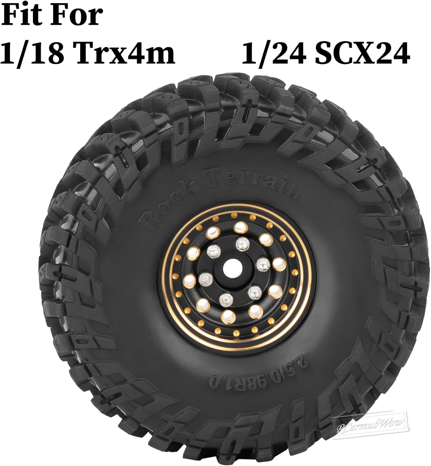 1.0 Beadlock Wheels and Tires for 1/24 1/18 RC Crawler Car SCX24 TRX4M,Brass 1.0 Beadlock Wheels 1.0 Beadlock Tires Set Soft Sticky 1.0 Mud Tires,4pcs