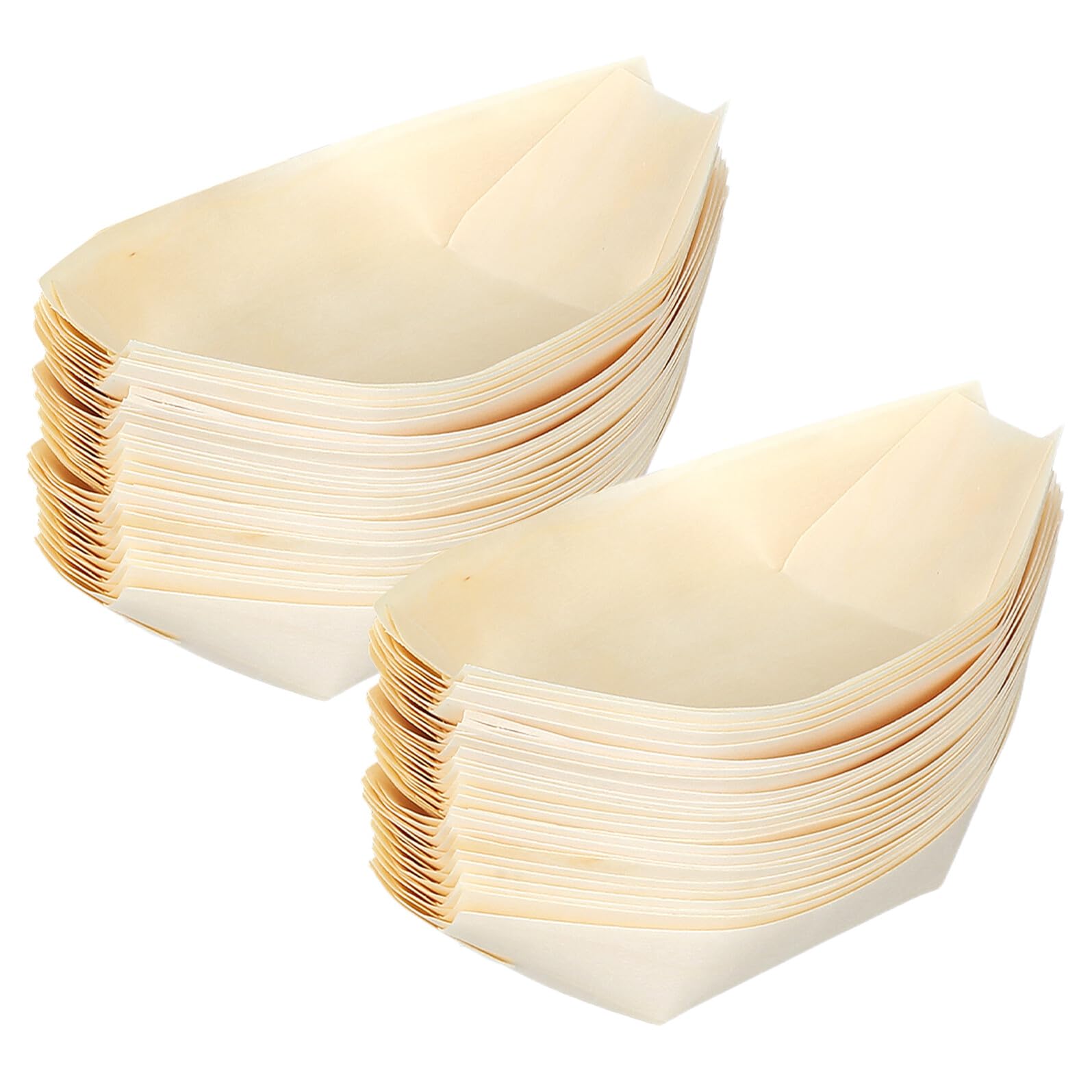 Plateaux bois bateau sushi jetables et rigides pour apéritifs et buffets