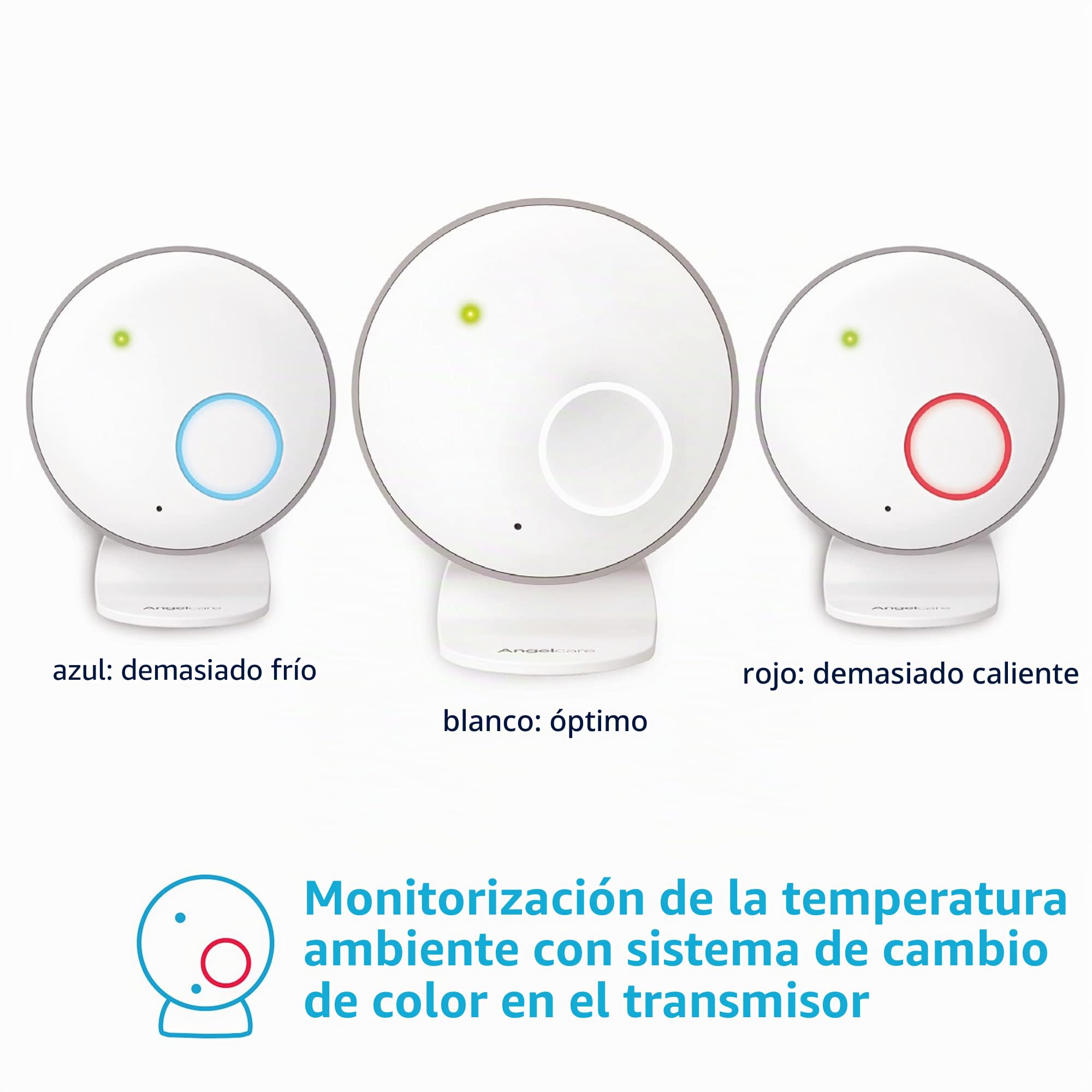 Angelcare SmartSensor Pro 2, monitoreo 2 en 1: Audio + Movimiento con Alfombrillas de Sensor inalámbricas, visualización de Temperatura Ambiente