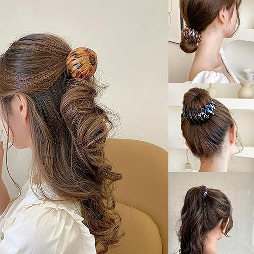 Miniatura 6 de 7 piezas de accesorios para el cabello para mujeres, pinza mágica para el cabello de nido de pájaro, accesorios para moño para el pelo, clip para el