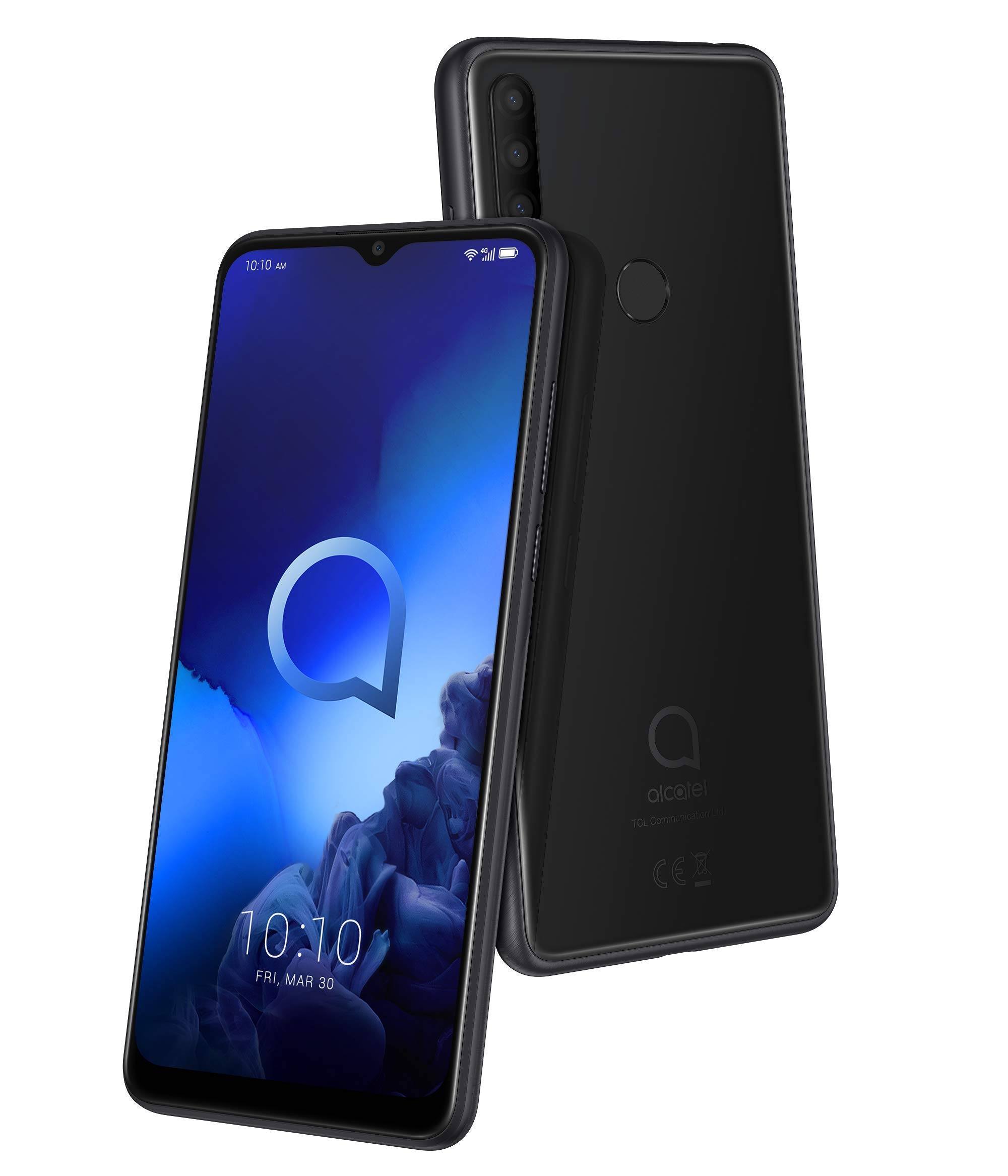 Alcatel 3X (2019) Sim Free Unlocked UK Smartphone 6.52” HD+ Super Full View Display with 16MP Triple Camera, Real-Time Bokeh and Android Pie - Jewelry Black (Refurbished)