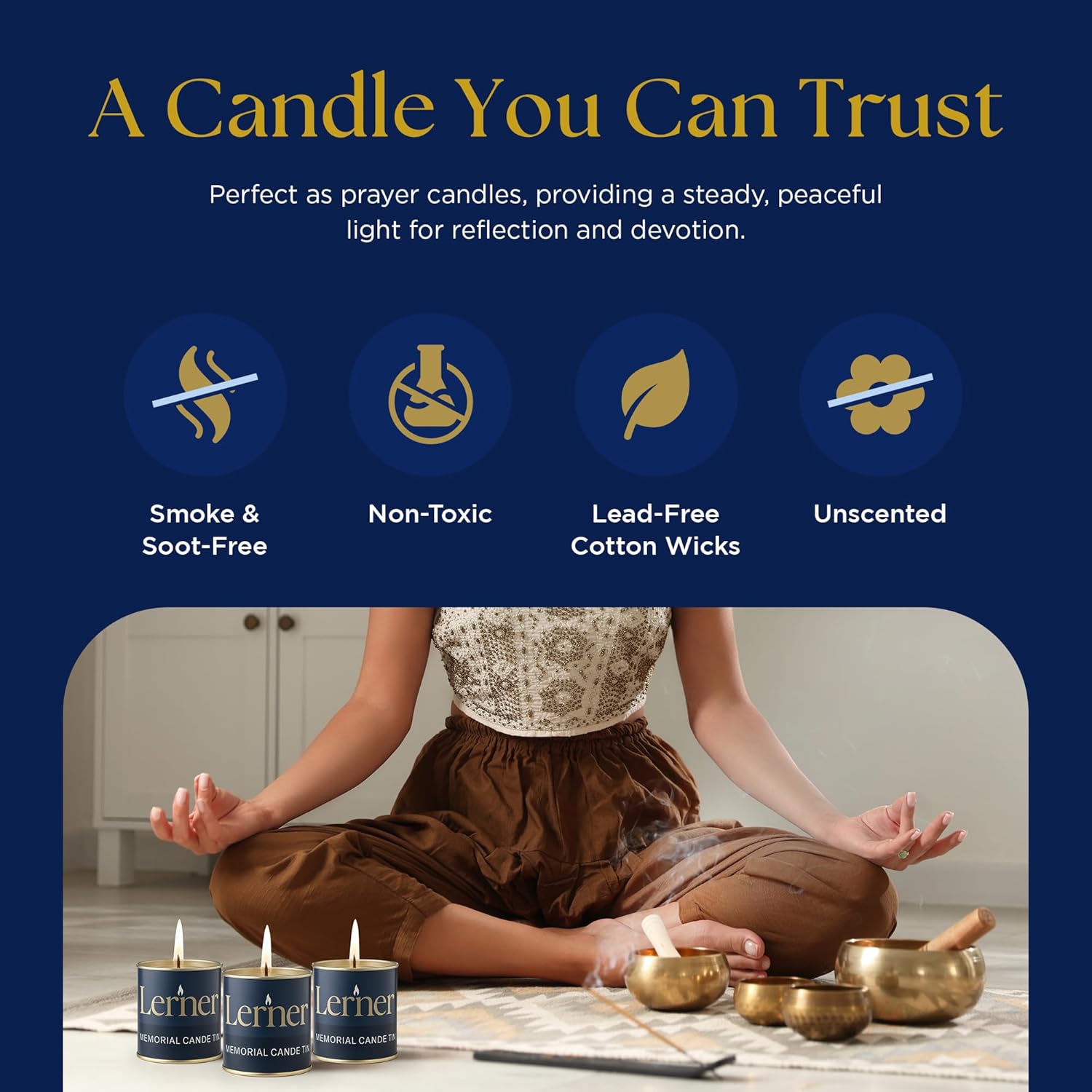 Memorial Candle | Burns for 26 Hours | Memorial Tin Candles for Loss of Loved One | Emergency Candles | Ner Neshama, Yizkor, Yom Kippur | Unscented Jewish Yahrzeit Candle in Tin Tumbler (48-Pack)