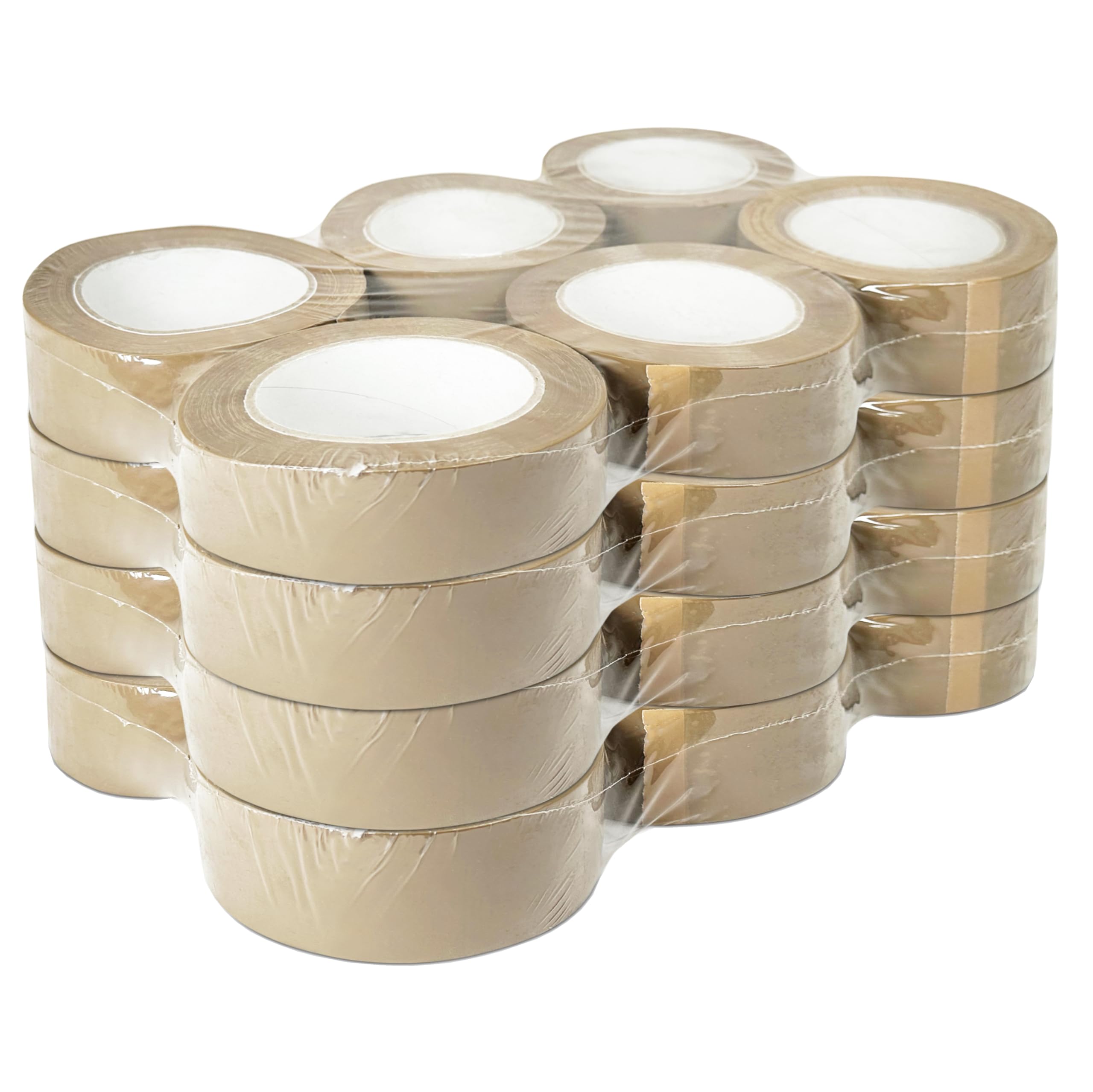 MUNTRADE Pack 24 Cintas Adhesivas Marrón 48 mm x 60 m | Cinta Adhesiva de Embalaje, Mudanza, Almacenamiento, Sellar