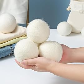 ZERNBER Wool Dryer Balls XL 6-Pack, Dryer Balls Laundry Reusable Reduce Clothing Wrinkles, Drying Clothes Faster