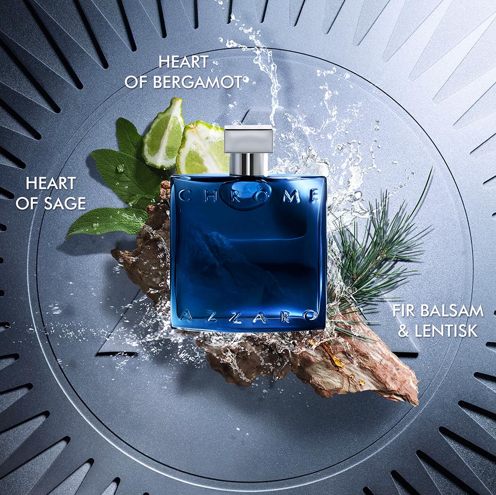Azzaro Chrome Parfum 50 ml- Fresh Aromatic Mens Cologne - Intense Fougère Citrus Fragrance - Notes of Bergamot - Lasting Wear for Day & Night - Masculine Clean Scent - Luxury Perfumes for Men 1