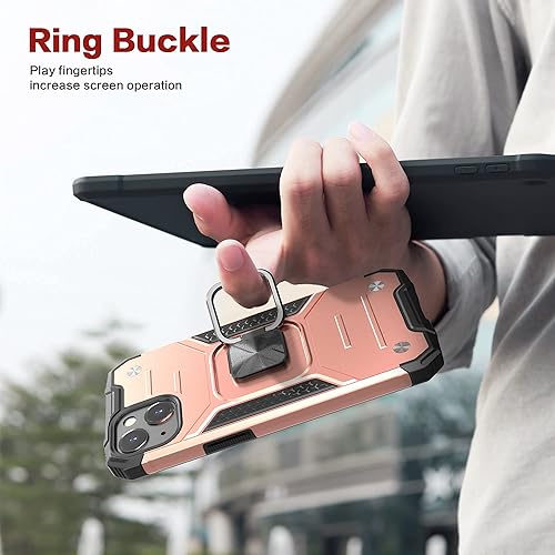 Miniatura 7 de Funda para iPhone 13 con protector de pantalla, funda para iPhone 13, funda híbrida a prueba de caídas con soporte para automóvil, ajuste delgado, a