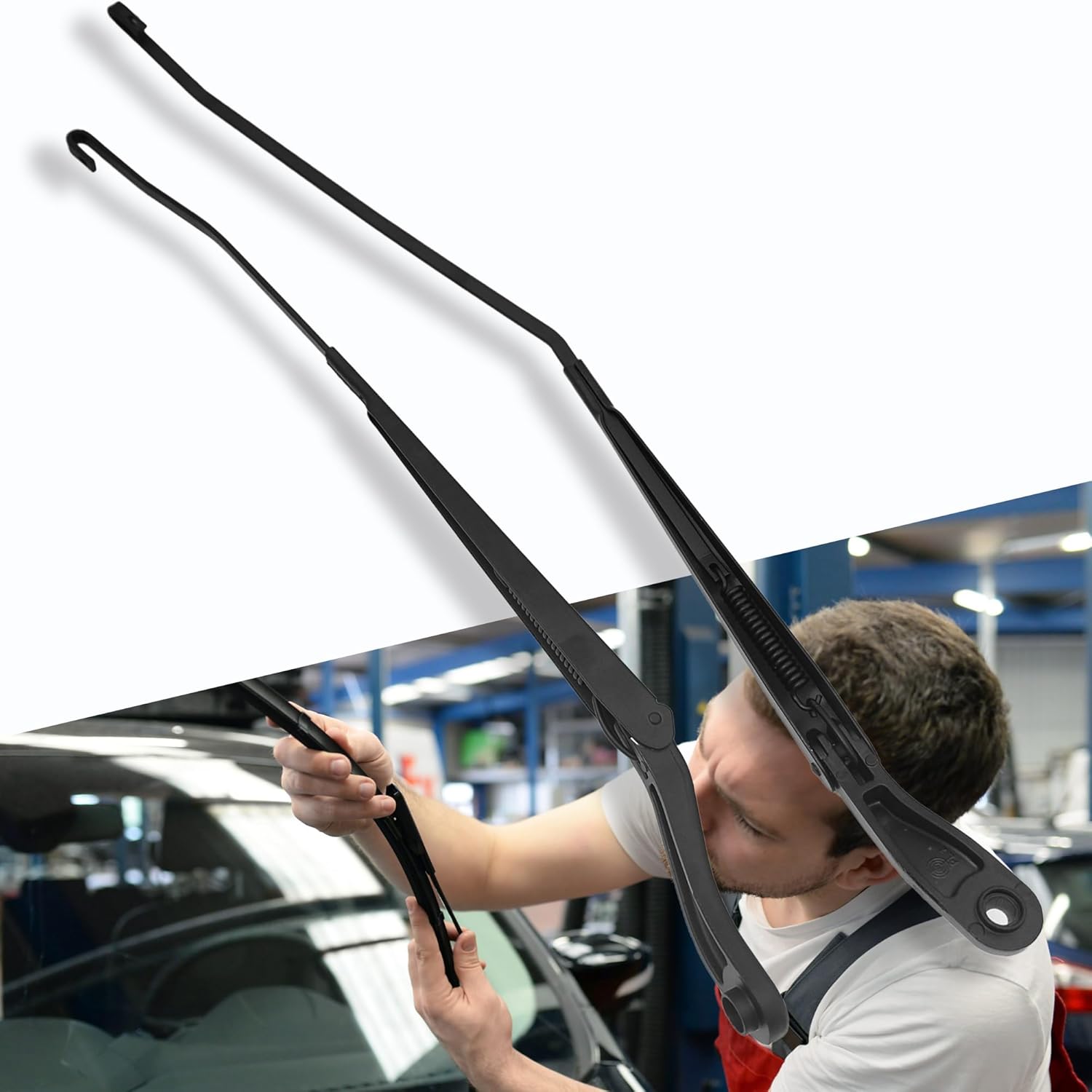 42925 42926 1 Pair Front Windshield Wiper Arm Kit Fits Compatible With Mazda 3 2004-2009 Replace OE BN8F67321B BN8G67321A BN8F67321C BN8G67321B BN8F67321D BN8G67321C Left and Right