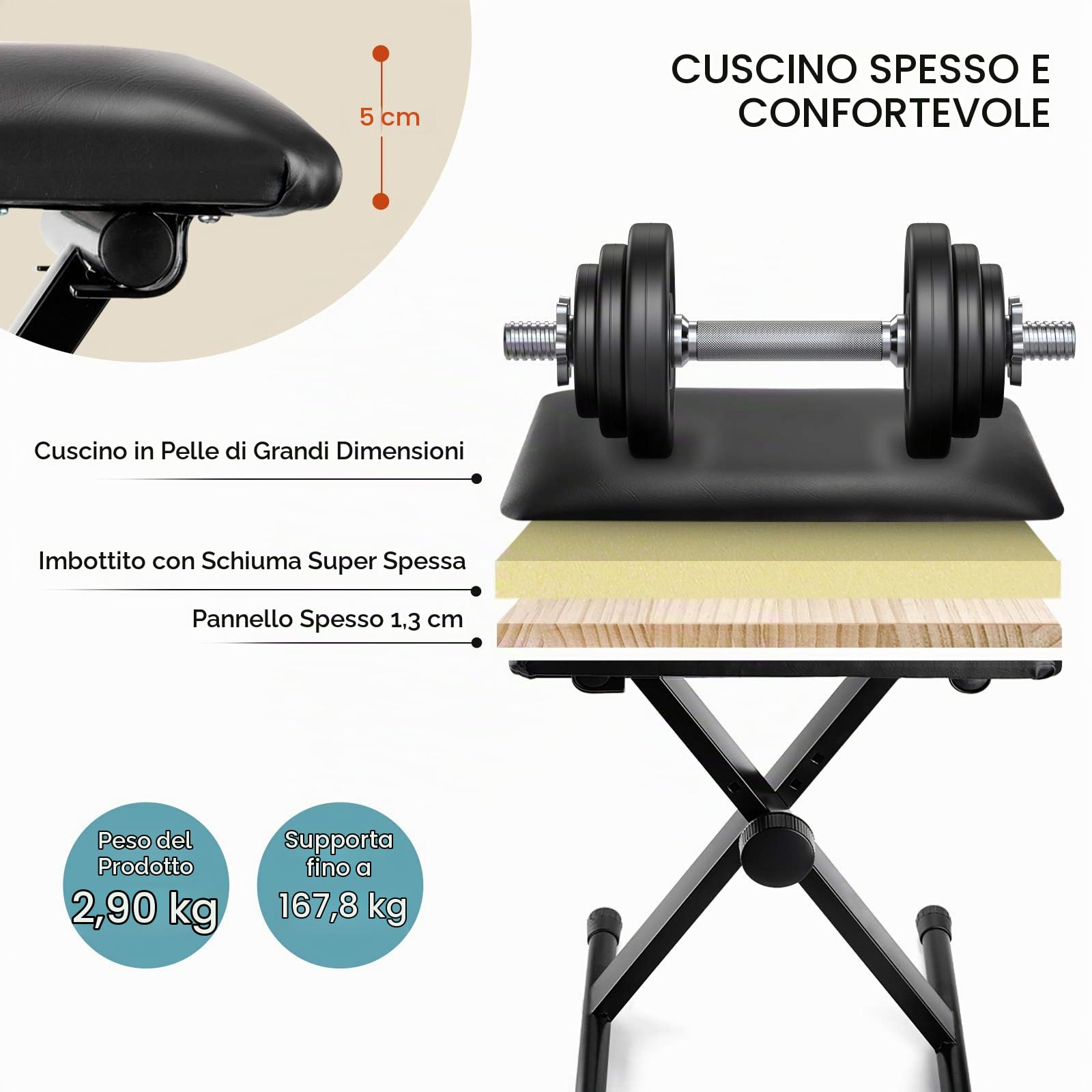 CAHAYA Sgabello per Tastiera con Altezza Regolabile Panca per Pianoforte Stabile Sedia per Tastiera Pieghevole Modello CY0333