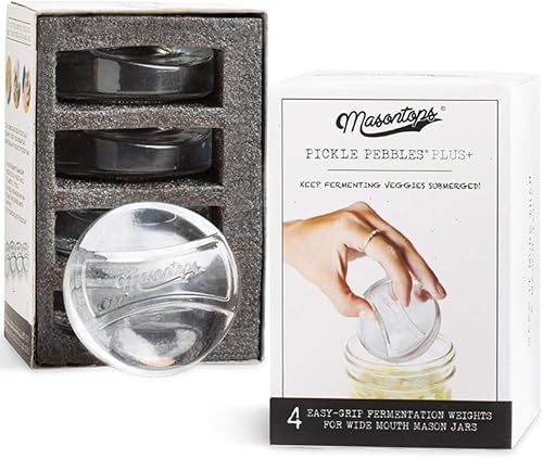 Miniatura 1 de Masontops Pickle Pebble - Pesas de vidrio para la fermentación, juego de pesas para encurtidos, fermentación en frascos de conserva de boca ancha