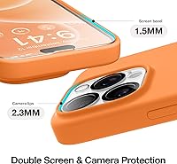 Vista 1370 de GONEZ Funda de silicona para iPhone 15 Pro Max, compatible con Magsafe, protector de cámara + protector de pantalla, forro de microfibra suave Negro