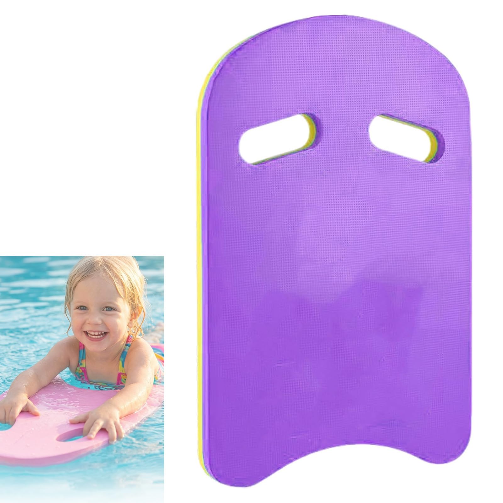 Swimming Kickboard,Swimming Kickboard for Kids & Adults,EVA Foam Swim Training Aid with Secure Hand Holes,Anti-Slip,Buoyant Kick Float for Beginners Swim Kick Board (U-purple)