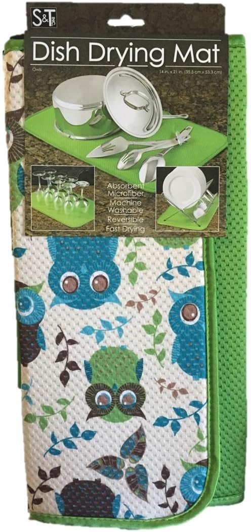 Owls Microfiber Dish Drying Mat 14" X 21"