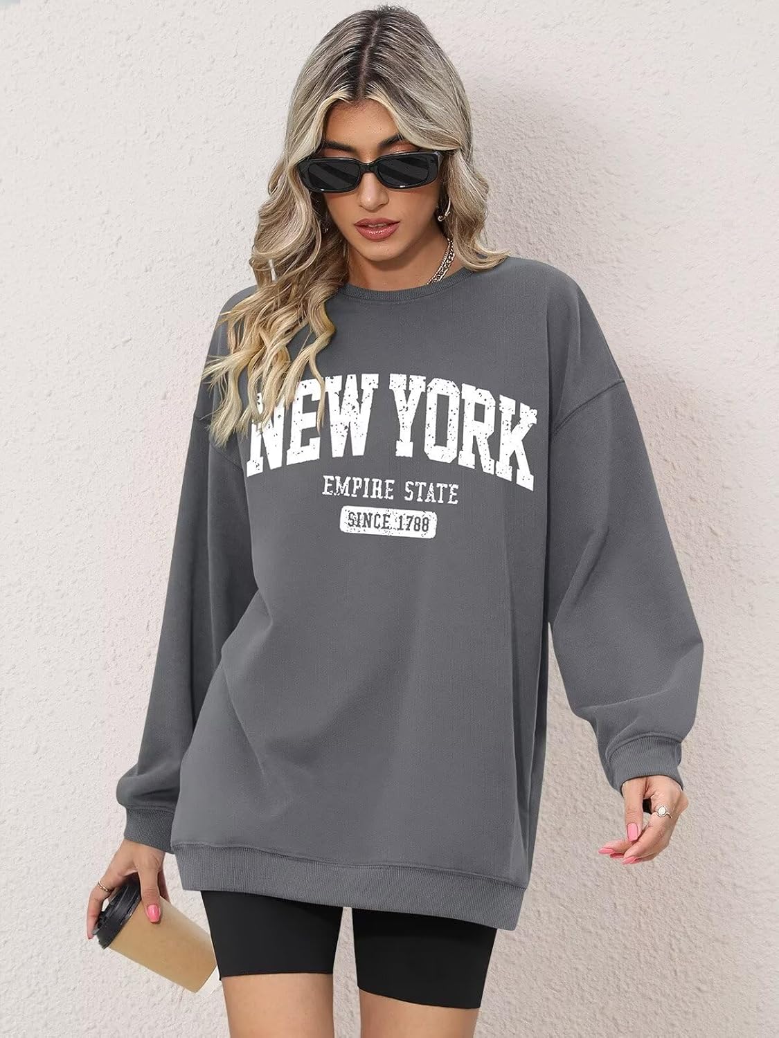 ORANDESIGNE Oversized Graphic Sweatshirt for Women Long Sleeve Crewneck Pullover Casual Fall Hoodie Tops 2026 - Image 2