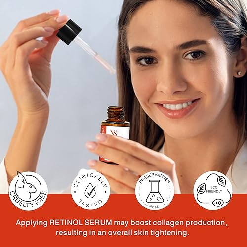 Miniatura 5 de Suero de retinol para cara, suero de retinol con ácido hialurónico, suero antienvejecimiento para el cuidado de la piel para líneas finas y manchas