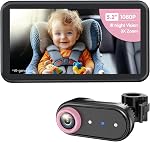 LUCKVIEW BM2A Baby Car Camera, Night Vision & 5.2" 1080P Display for Rear-Facing Car Seats, Easy No-Damage Install, Patented Anti-Shake Mount – Ideal for Parents and Pet Owners