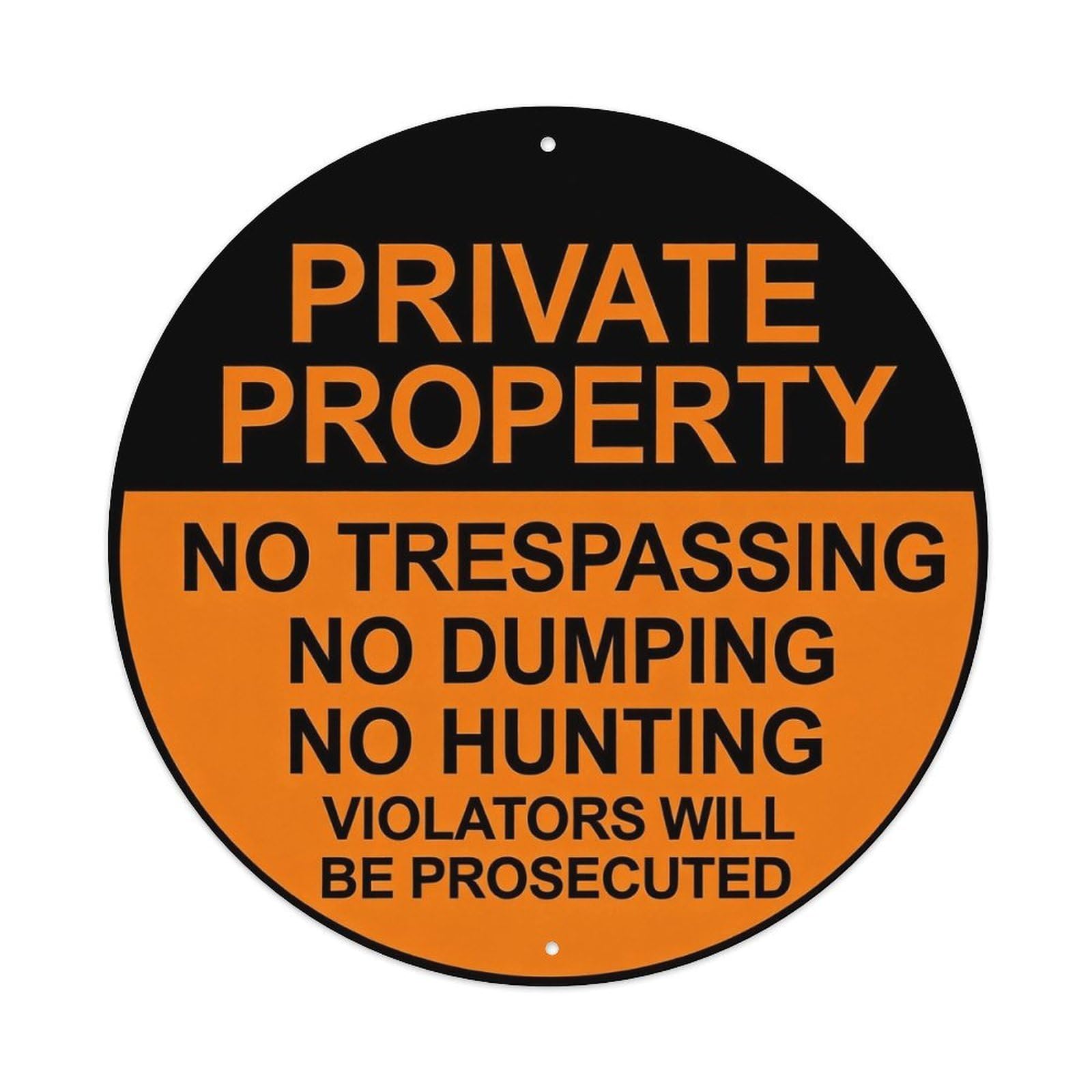 Private Property Warning Sign With Leaves Round Tin Sign Vintage Metal Poster Retro Bar, Home, Man Cave, Kitchen, Laundry Room Wall Art Decor Gift 8x8Inch