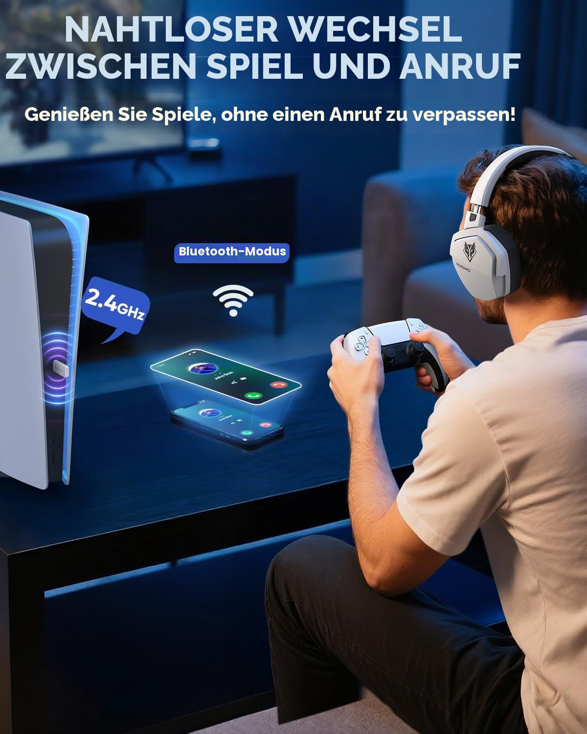 Nubwo G06 Dual Wireless Gaming Headset mit Mikrofon für PS5 – Bild 4
