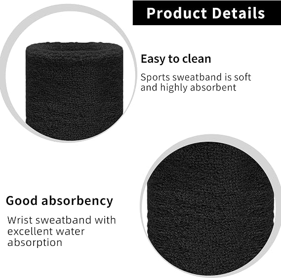 4 Pcs Sweat Bands Wristbands,Sweats Wrist Band Men Sweatband Wristband