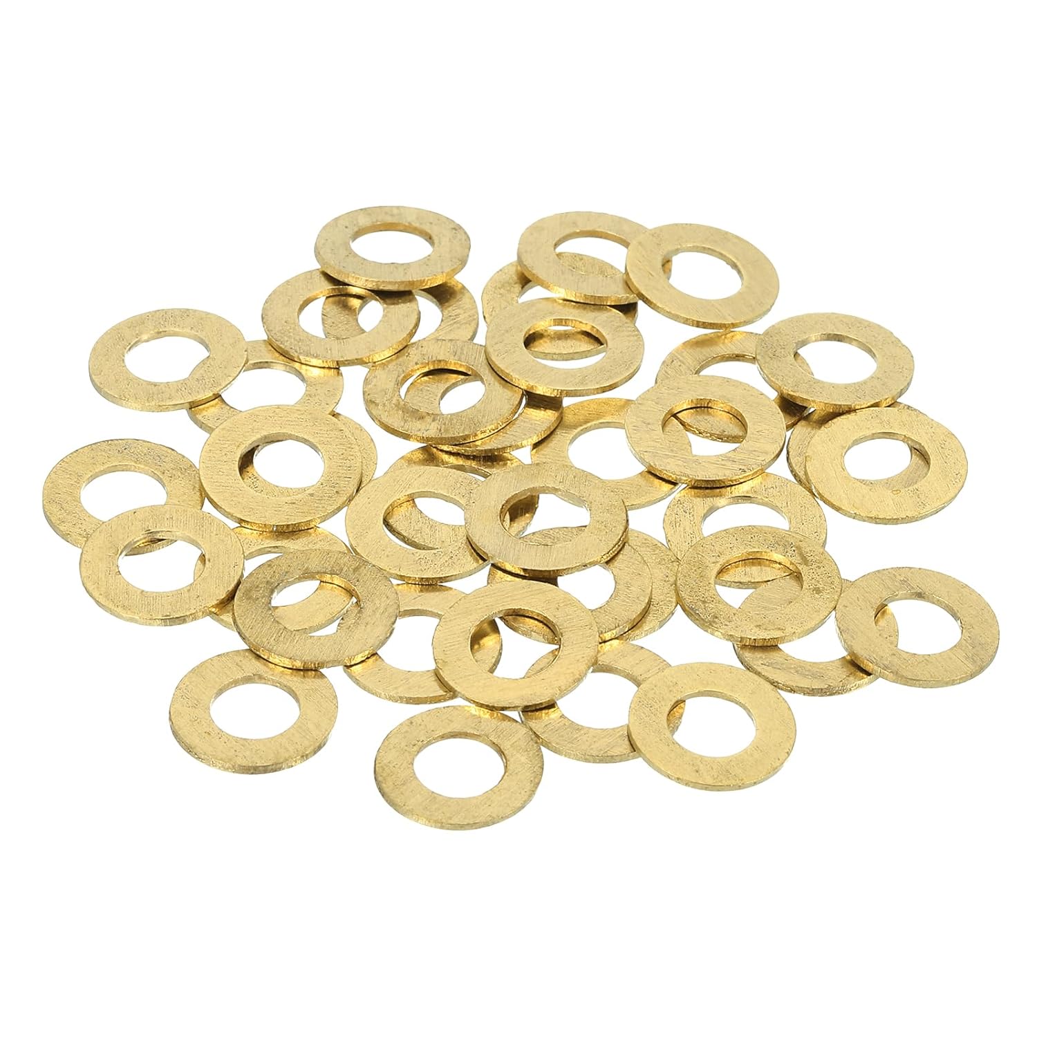 MECCANIXITY 38 Pack Brass Flat Washer, M6 Copper Washers Crush Washer Kit Assortment, 6mm ID, 12mm OD, 0.8mm Thick for Bolts Screws Machinery Repair, Outdoor Construction