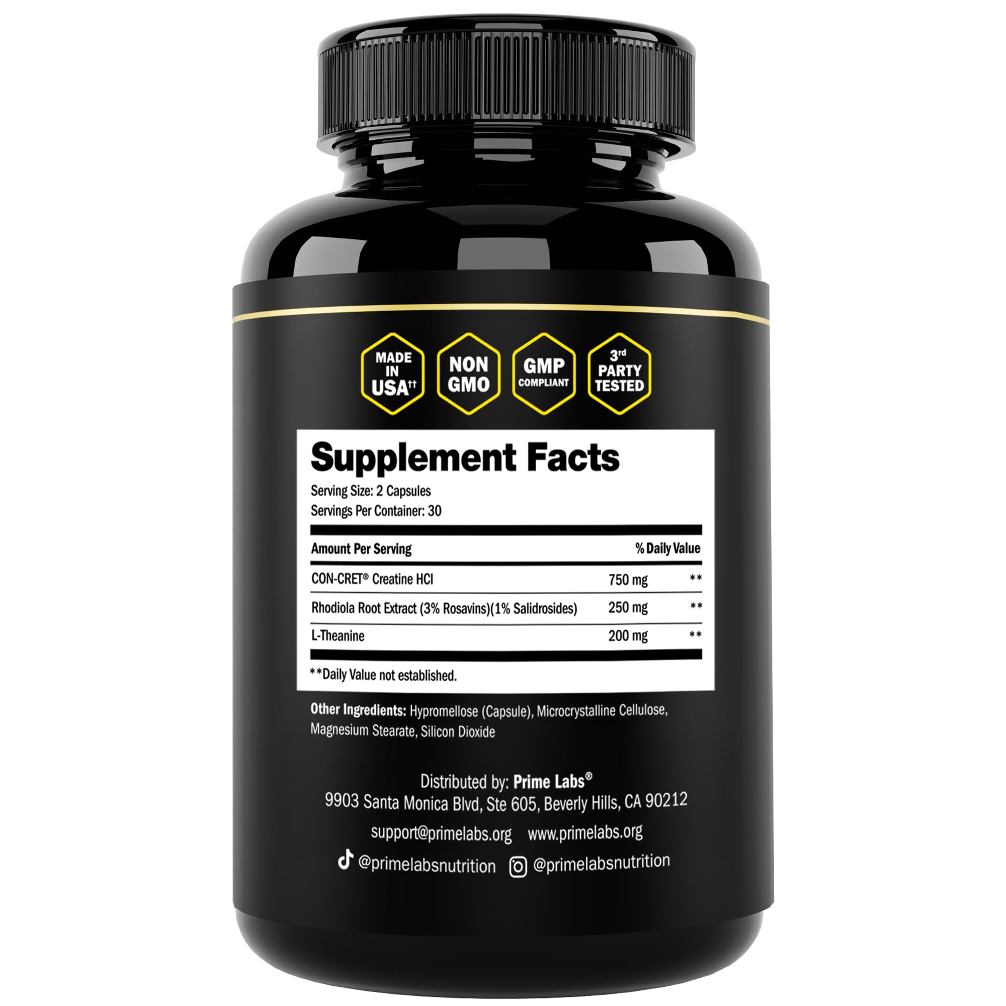 Prime Labs Creatine HCl Capsules with Rhodiola Root Extract & L-Theanine — Amazon image 8