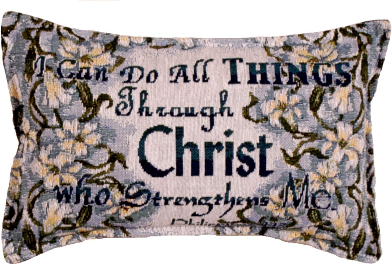 Set of 2 All Things Through Christ Religious Tapestry Throw