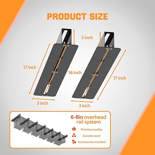 Miniatura 3 de Ultrawall Bastidores de almacenamiento de garaje superiores para contenedores, estante de almacenamiento de techo, organizador colgante de garaje