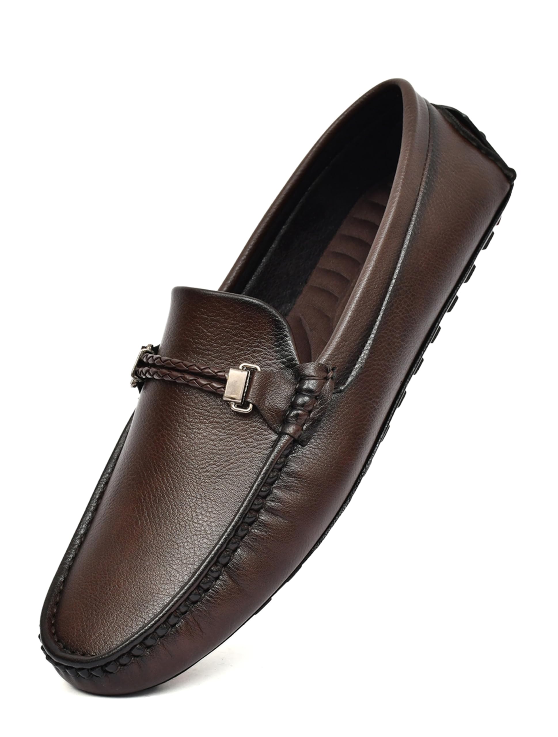 Slip-On Loafers for Men | Synthetic Leather Smart Casual Shoes | Lightweight Comfort Design | Memory Foam Cushioned Insole-image-1