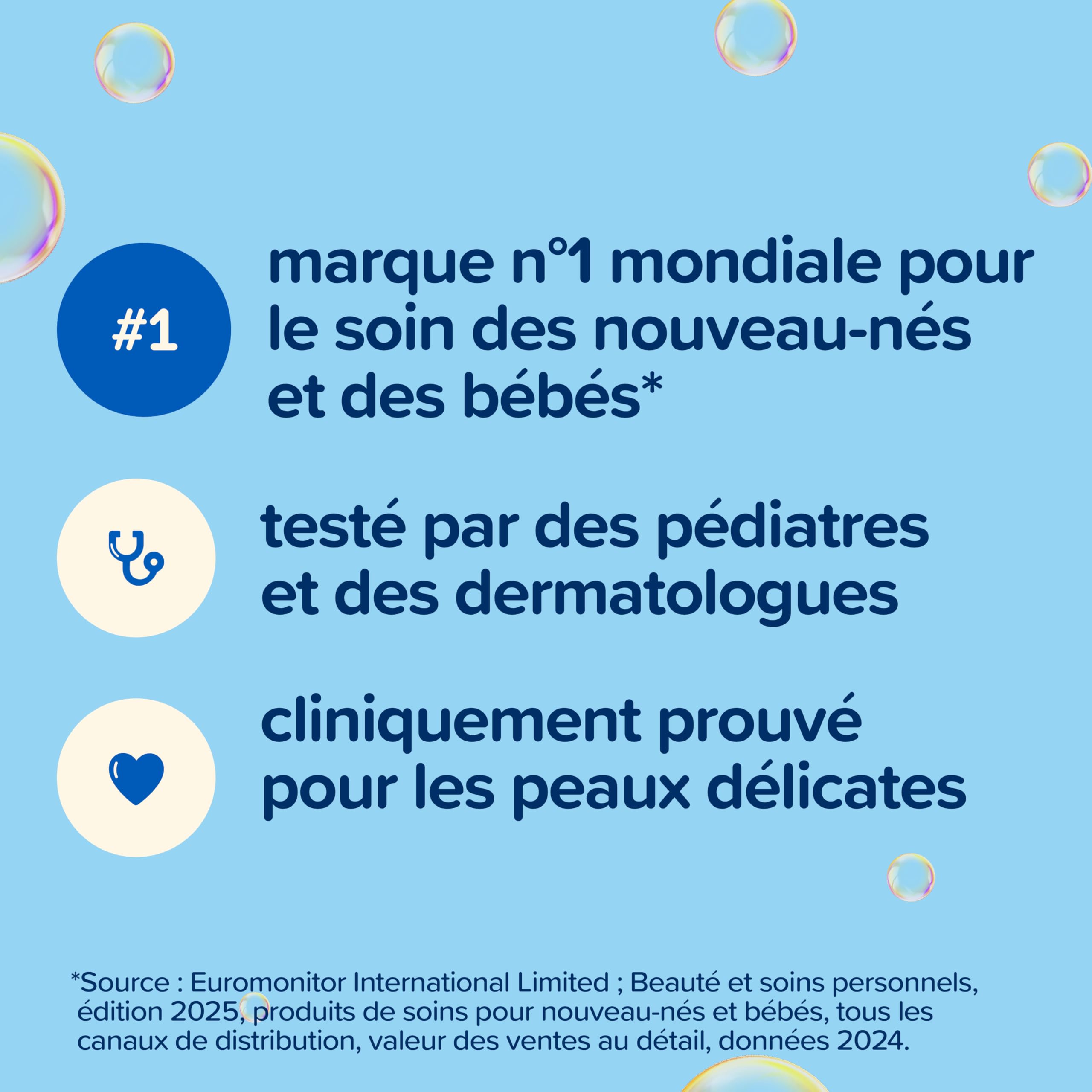 Johnson's Baby – Bain (500 mL) – Testé par des pédiatres et des dermatologues – Formule sans colorants avec un pH équilibré – Une expérience de bain multisensorielle