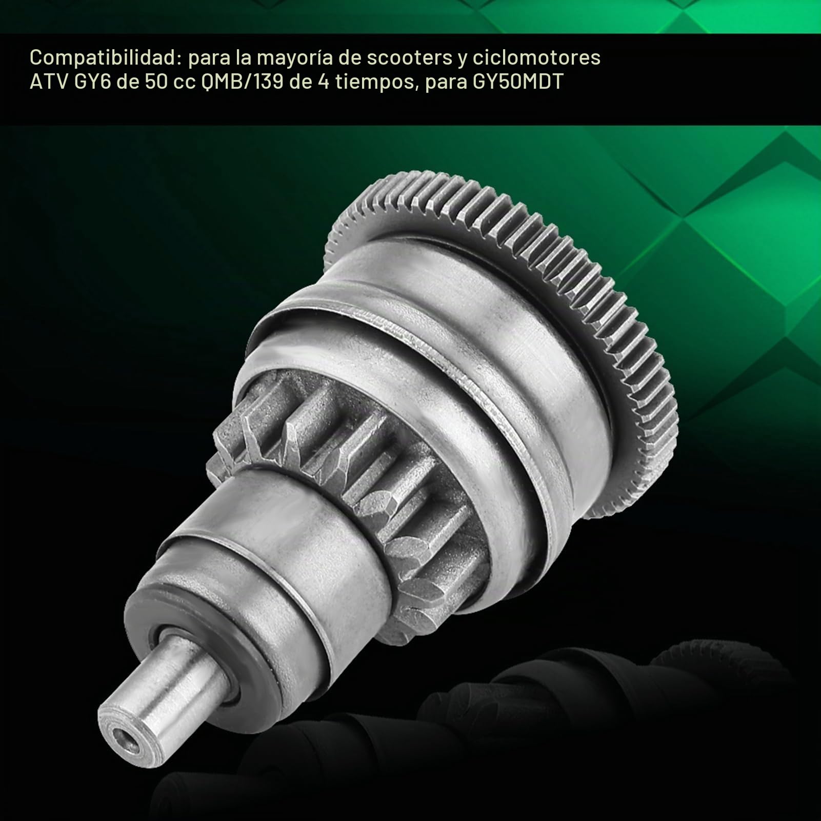 Conjunto de embrague de engranaje de arranque, conjunto de engranaje de embrague de motor de arranque para GY6 139QMB Scooter Mopeds ATVgy6 embrague de arranque