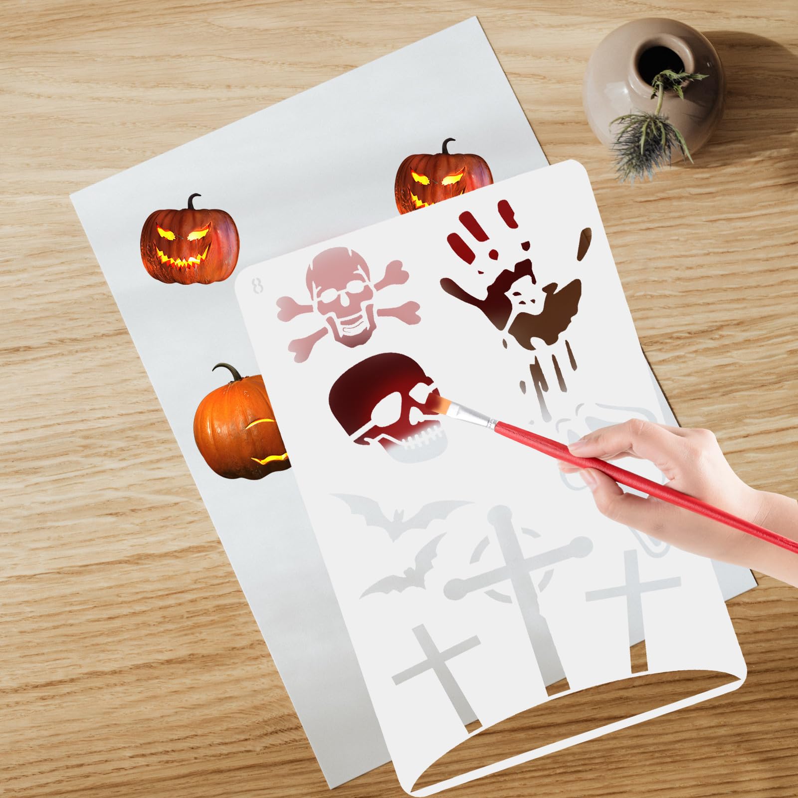 72 Stück Halloween Geschenkideen Malschablone aus Pet, Vorlagen