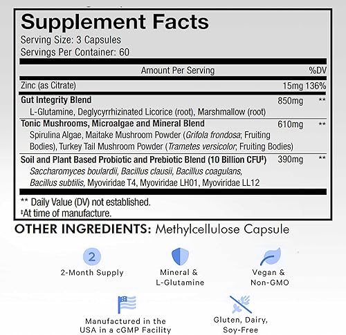 Miniatura 2 de Codeage - Suplemento de fórmula intestinal, mezcla de L-glutamina más raíz de regaliz desglicirrizado más raíz de malvavisco, probióticos SBO,
