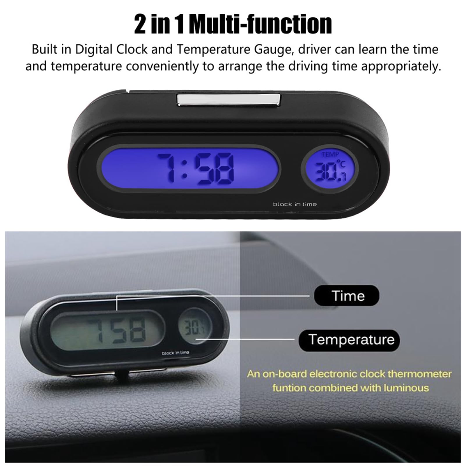 LCD Digital Noctilucous Clock 3 In 1 Car Voltmeter Thermometer Car Electronic Backlight 12V/24V Freeze Alert Buy Cheaply On