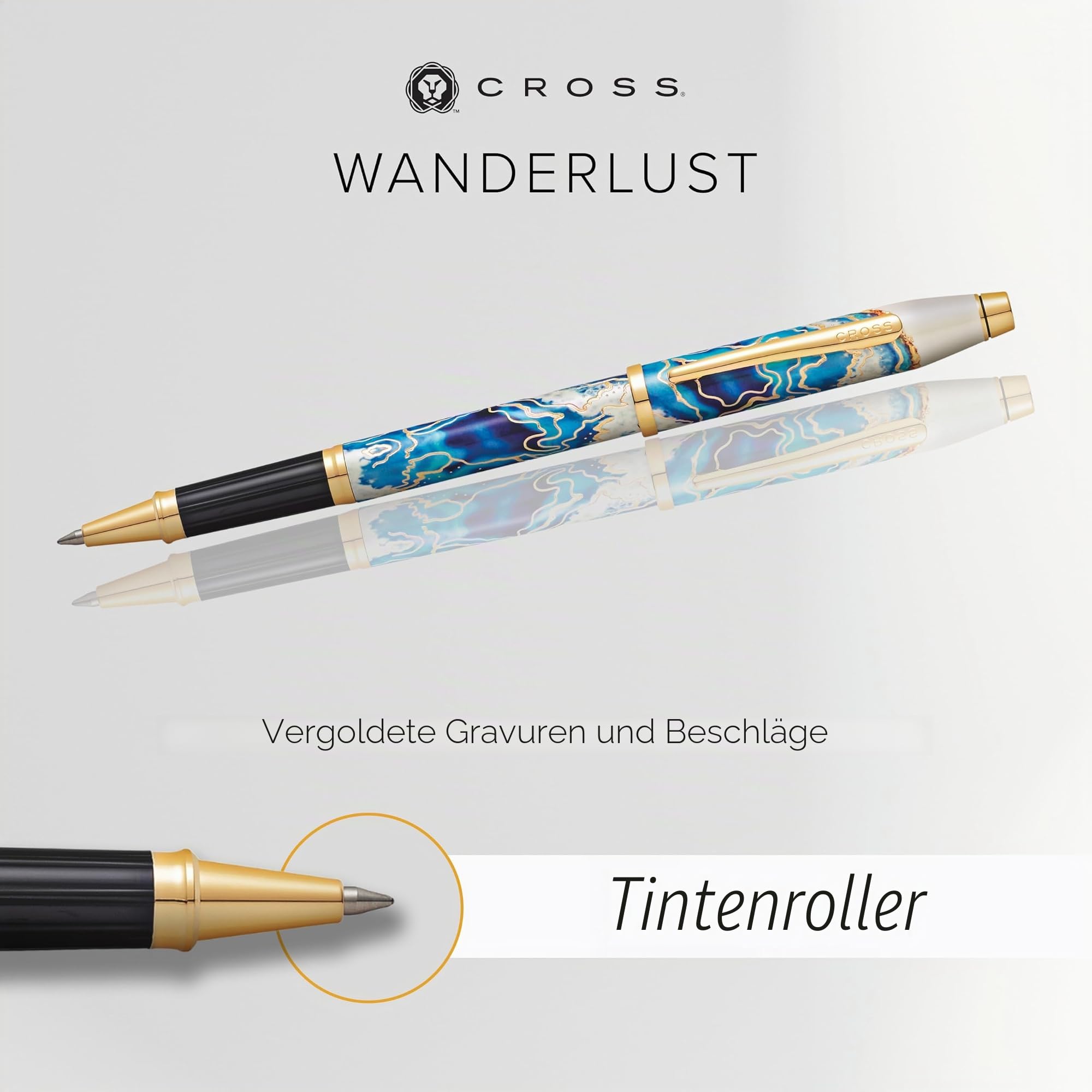 Cross Wanderlust Malta Rollerball (Strichstärke 0.7 mm, Schreibfarbe: schwarz, inkl. Geschenkbox)
