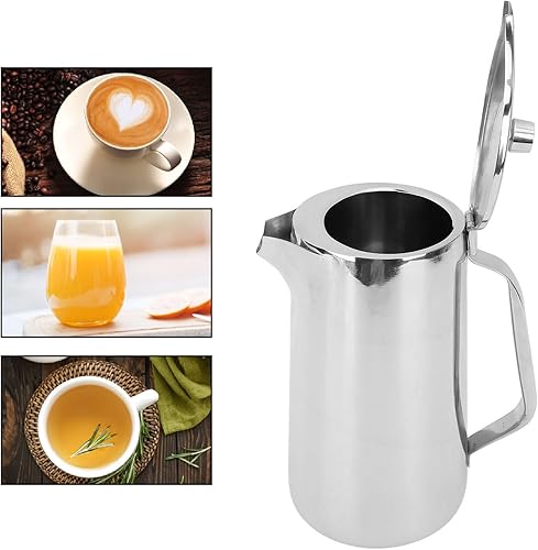 Miniatura 4 de Jarra de agua aislada de acero inoxidable de 2 L68 onzas, jarra al vacío con mango ergonómico, dispensador de bebidas para té helado, cócteles,