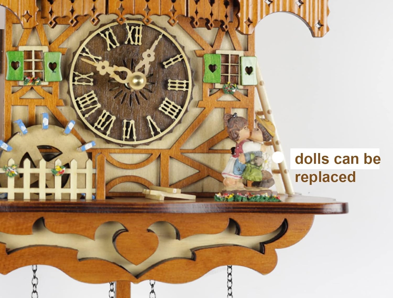 Cuckoo Clock with Pendulum Basswood Wall Clocks Traditional House Clock European Style Hanging Clock for Living Room Office Home Decor Christmas New Year