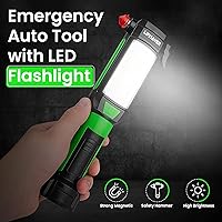 Vista 2 de AlltroLite Herramienta automática de emergencia 9 en 1 con linterna LED Kit de linterna multifunción para coche con tres modos de iluminación