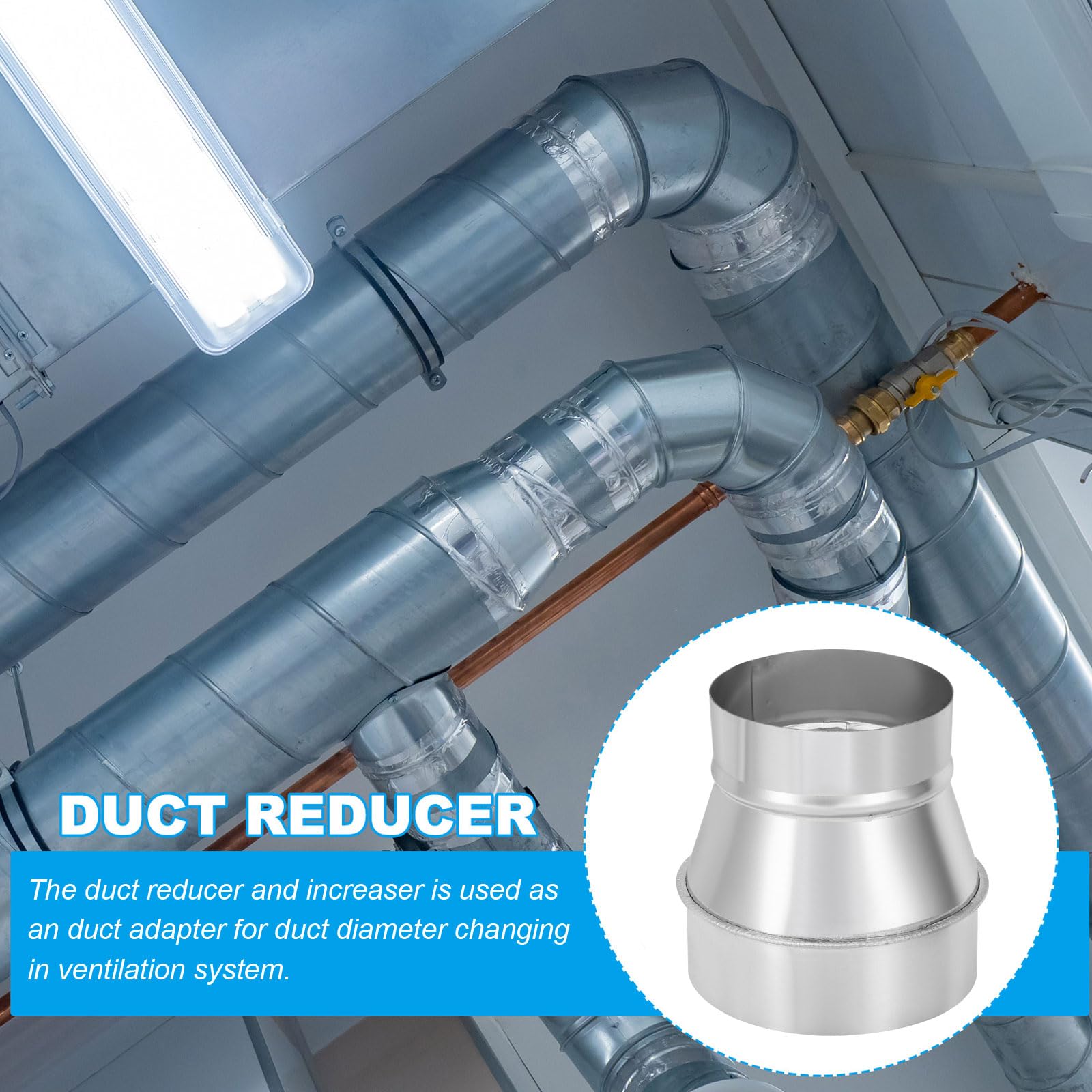 PATIKIL 5 Inch to 4 Inch Round Duct Reducer Increaser Connector - Image 4