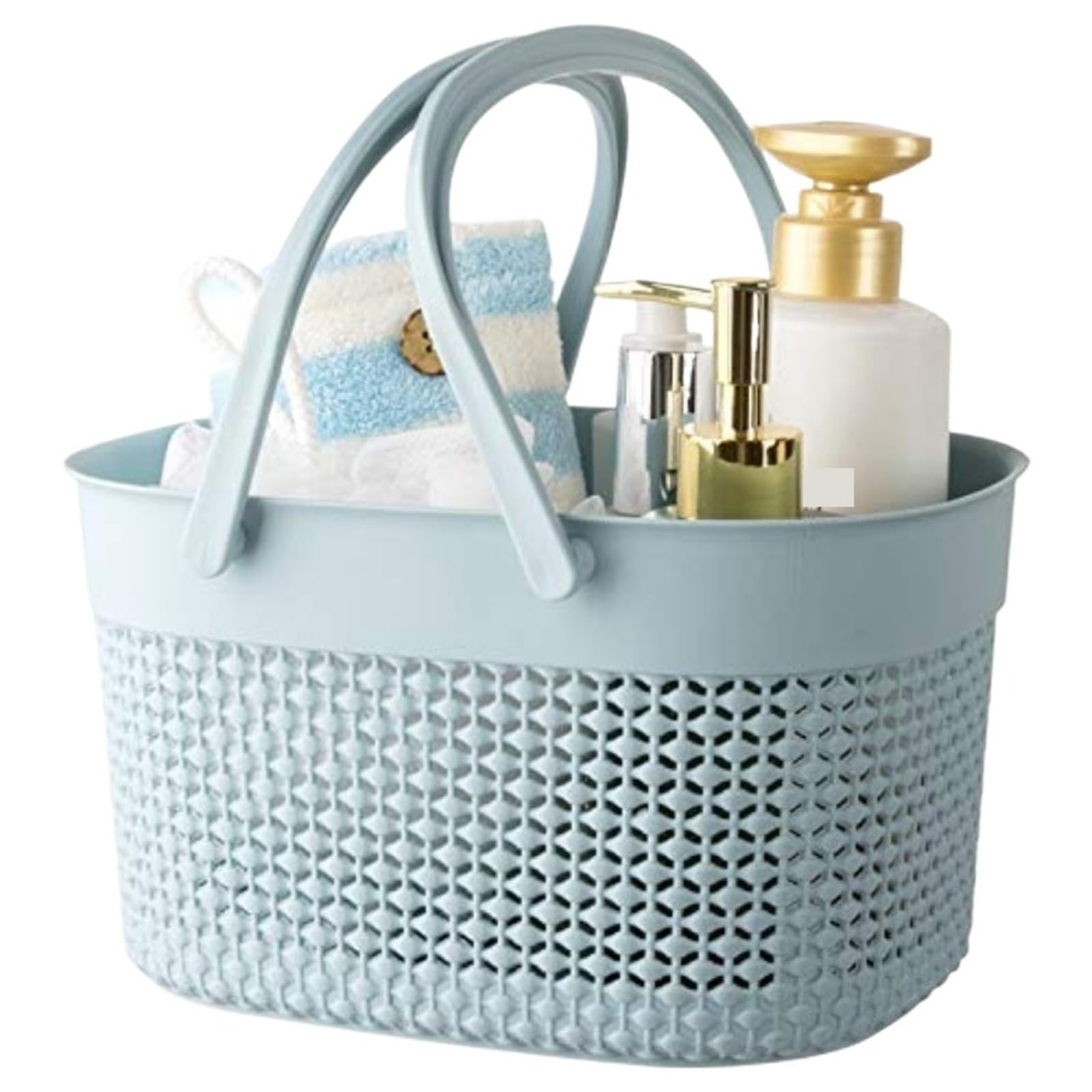 WSQHAO 2Pcs Portable Shower Caddy Basket, Plastic Organizer Storage Tote With Handles Toiletry Bag Bin Box For Bathroom, College Dorm Room for Shower