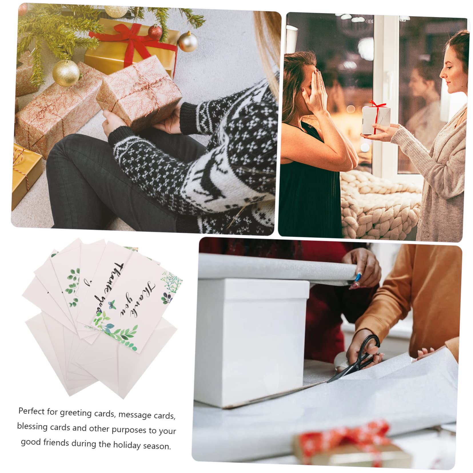 Lurrose 60stücke Teiliges Set Dankeskarten Mit Blumen-design Für Weihnachten Und Festliche Anlässe Umschläge Grüße Für Und Familie