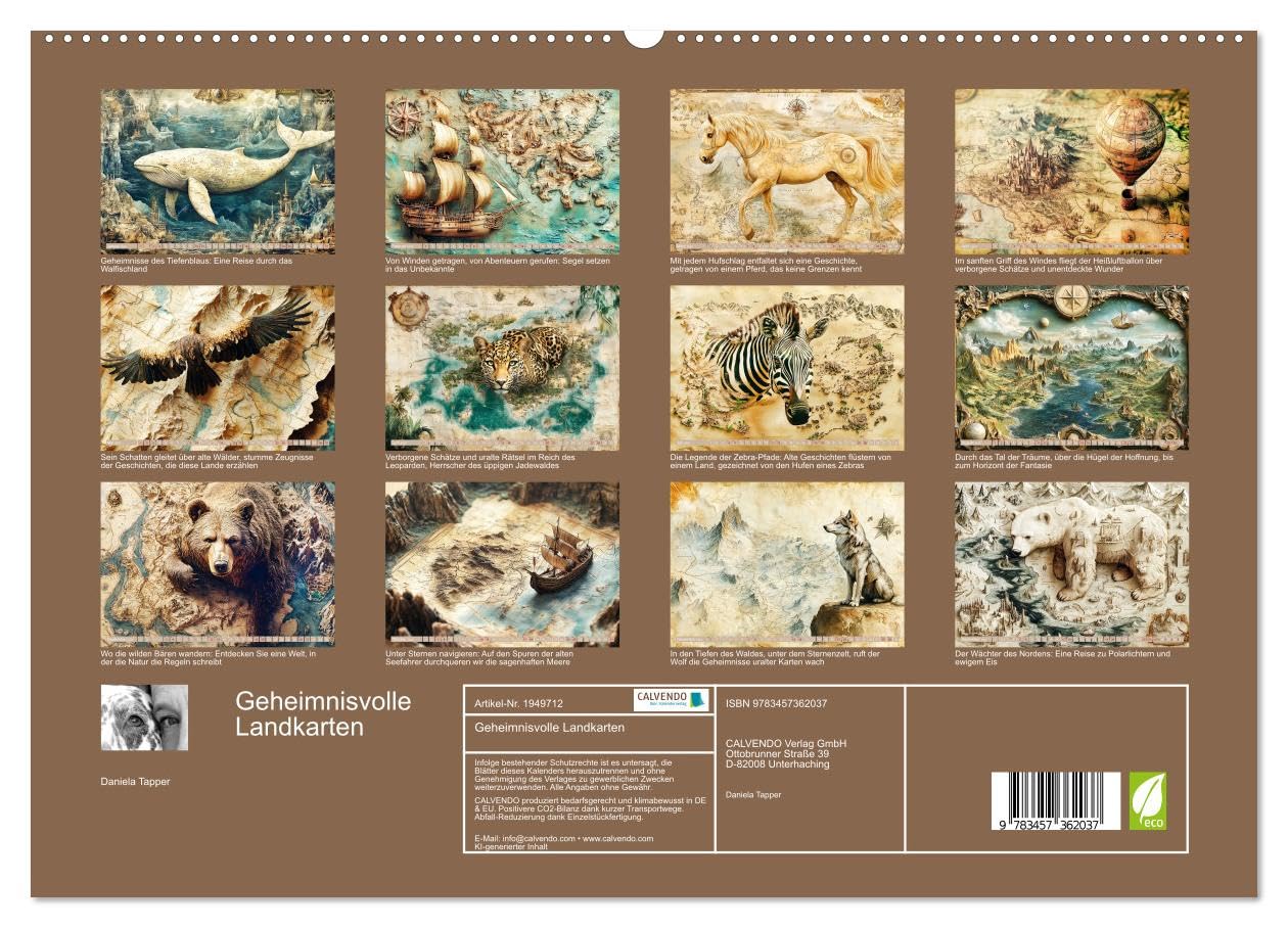 Geheimnisvolle Landkarten (hochwertiger Premium Wandkalender 2026 DIN A2 quer), Kunstdruck in Hochglanz: Für Schatzsucher und Abenteurer (CALVENDO Wissenschaft)