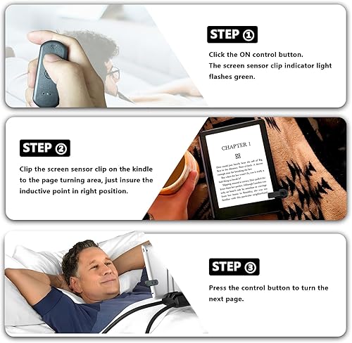 Miniatura 6 de Turner de páginas con control remoto para Kindle Paperwhite, girador de páginas remoto para iPhone, iPad, control remoto de páginas de lectura