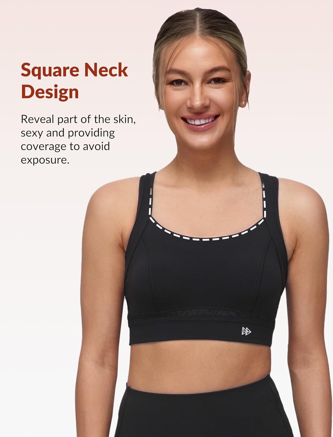 Yvette Elegant Mesh Back Yoga Bra Racerback Light Support Padded Wireless Bra Full Coverage Cropped Tank Top - Image 2