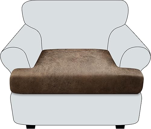 Vista 45 de Fundas de cojín para sofá, con aspecto de cuero, 3 piezas, juegos de fundas elásticas para asientos de sofá para sala de estar, fundas de cojín