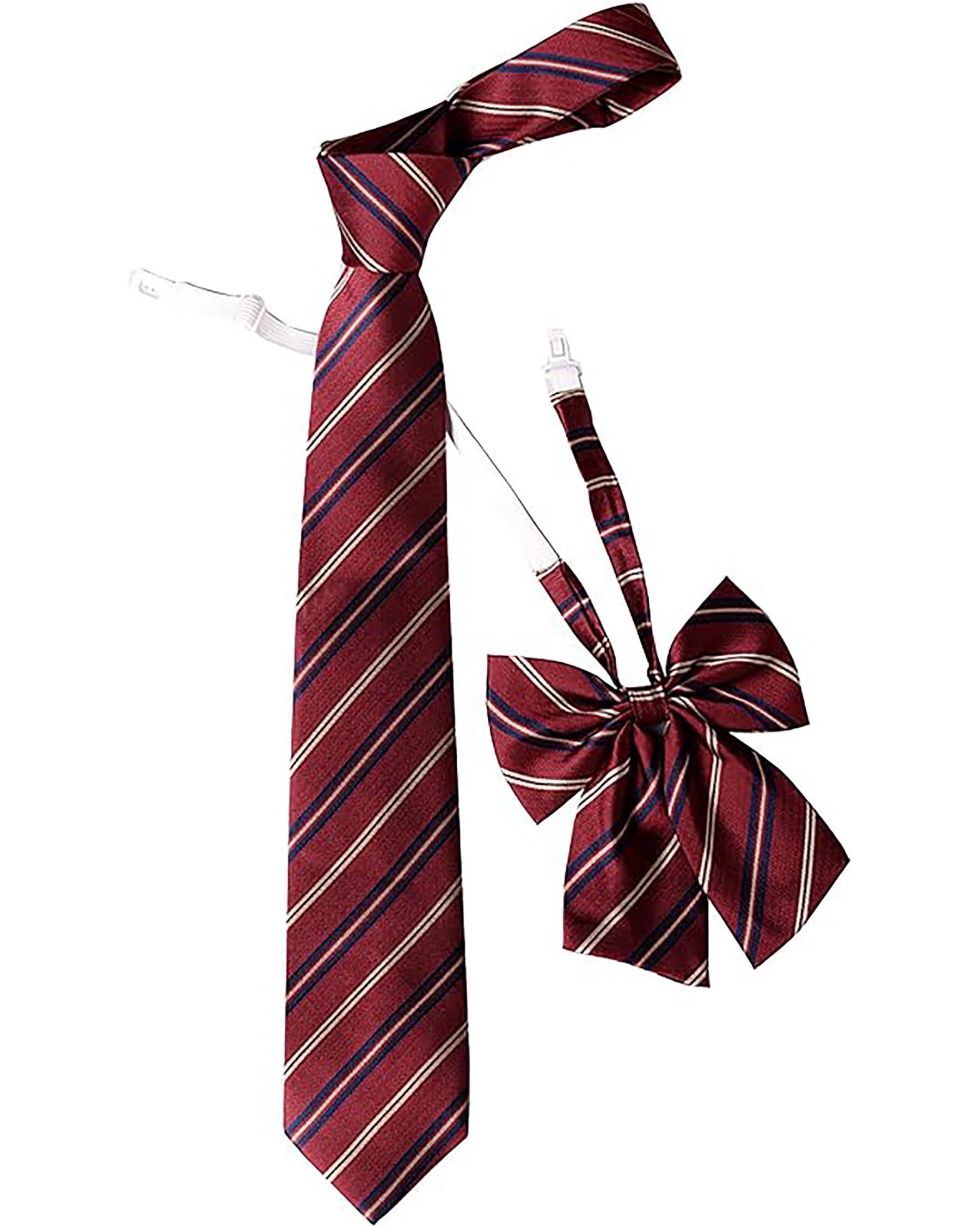 [SHUCLASS] スクールネクタイ 女子 ワンタッチ 制服 DK JK ストライブ 多種選択可 男女兼用 中学生 高校生 通勤 通学 コスプレ