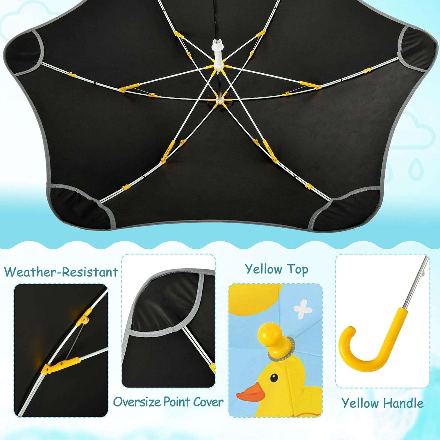 ALAZA Little Duck Kids Umbrella for Girls Boys Toddler Children Rain & Sun Umbrella