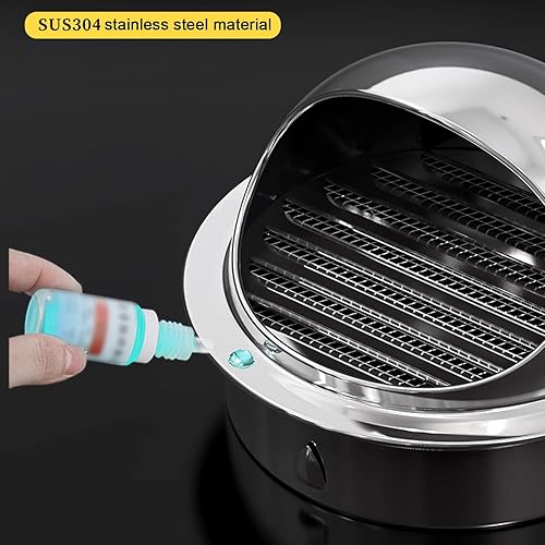 Miniatura 4 de Cubiertas de ventilación de aire de acero inoxidable 304, tapa de chimenea de salida de aire de pared exterior, campana extractora, tapa de lluvia