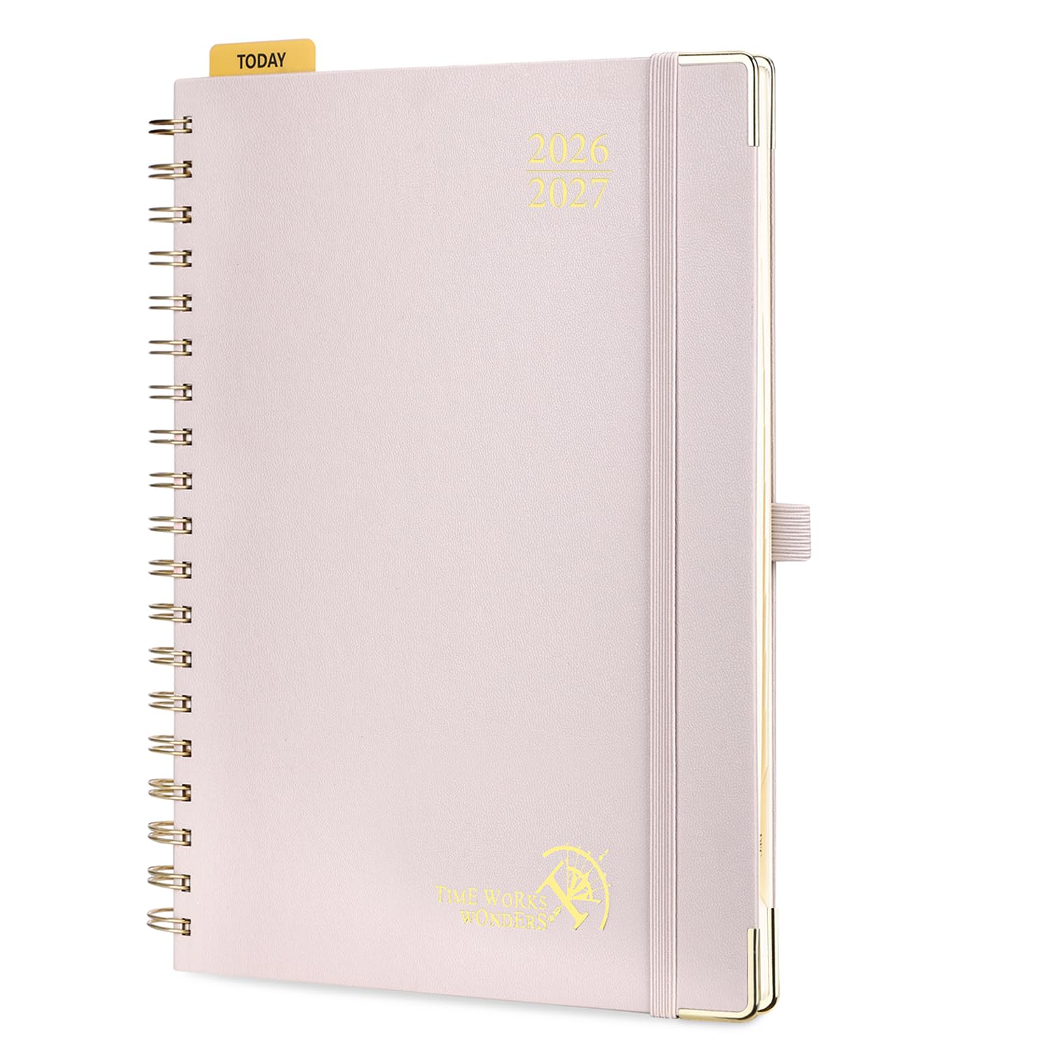 POPRUN 2026-2027 Academic Diary A4 Week to View Big Spiral 17 Months (Aug'26 - Dec'27) Vertical Academic 26/27 Weekly Hardback Planner(Light Pink) — image 1