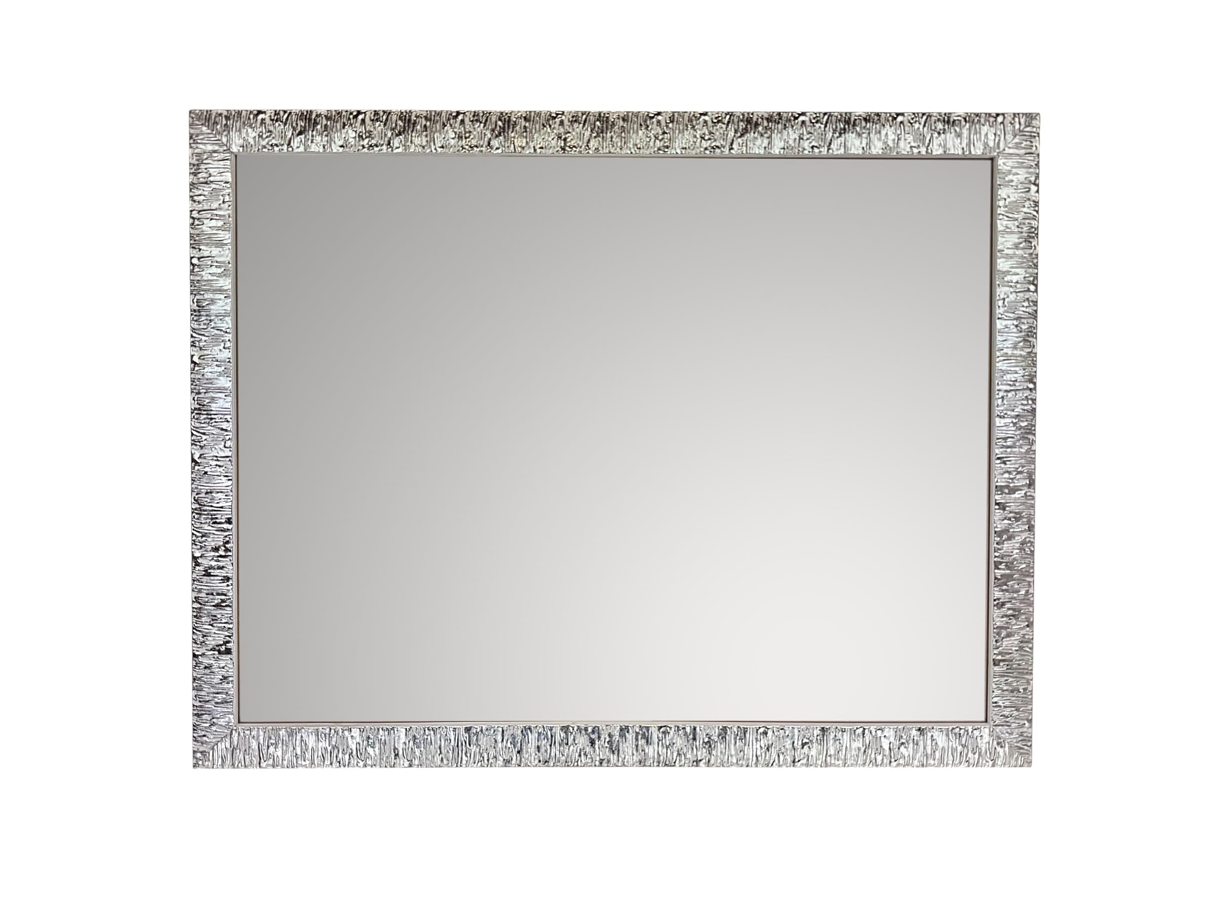 ITALIA CORNICI Maestri Artigiani - Specchiera da Parete Moderna Bianco Argento Rettangolare 90x70 cm